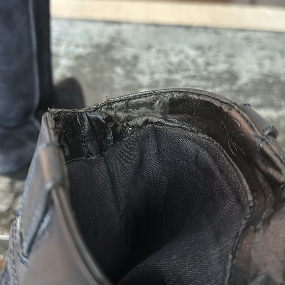 Reba Black Suede Short Distressed Western Boots 10" Tall, 14" Circum, Size 8 - Picture 8 of 8